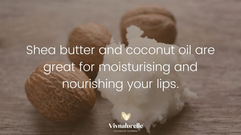shea butter and coconut oil products for naturally pink lips